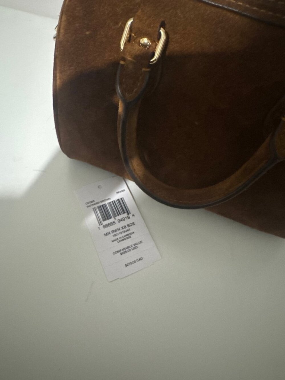 Coach Mini Rowan Crossbody Warm Brown Suede CEQ65 NWT - Picture 4 of 8